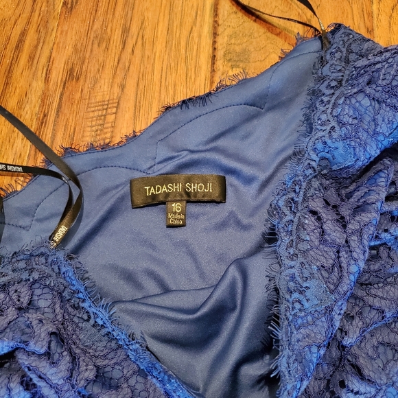 Tadashi Shoji cobalt blue lace dress (size 16) - Picture 2 of 4